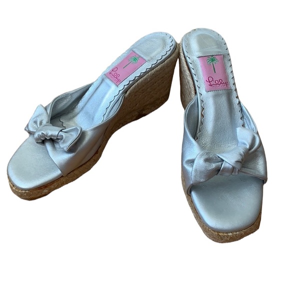 Lilly Pulitzer Shoes - Women’s Silver Lilly Pulitzer Espadrilles Sz 8 1/2